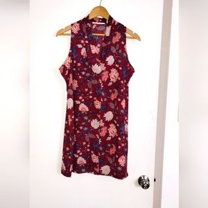 VIOLET CLAIRE BURGUNDY BLOUSE, SIZE LARGE